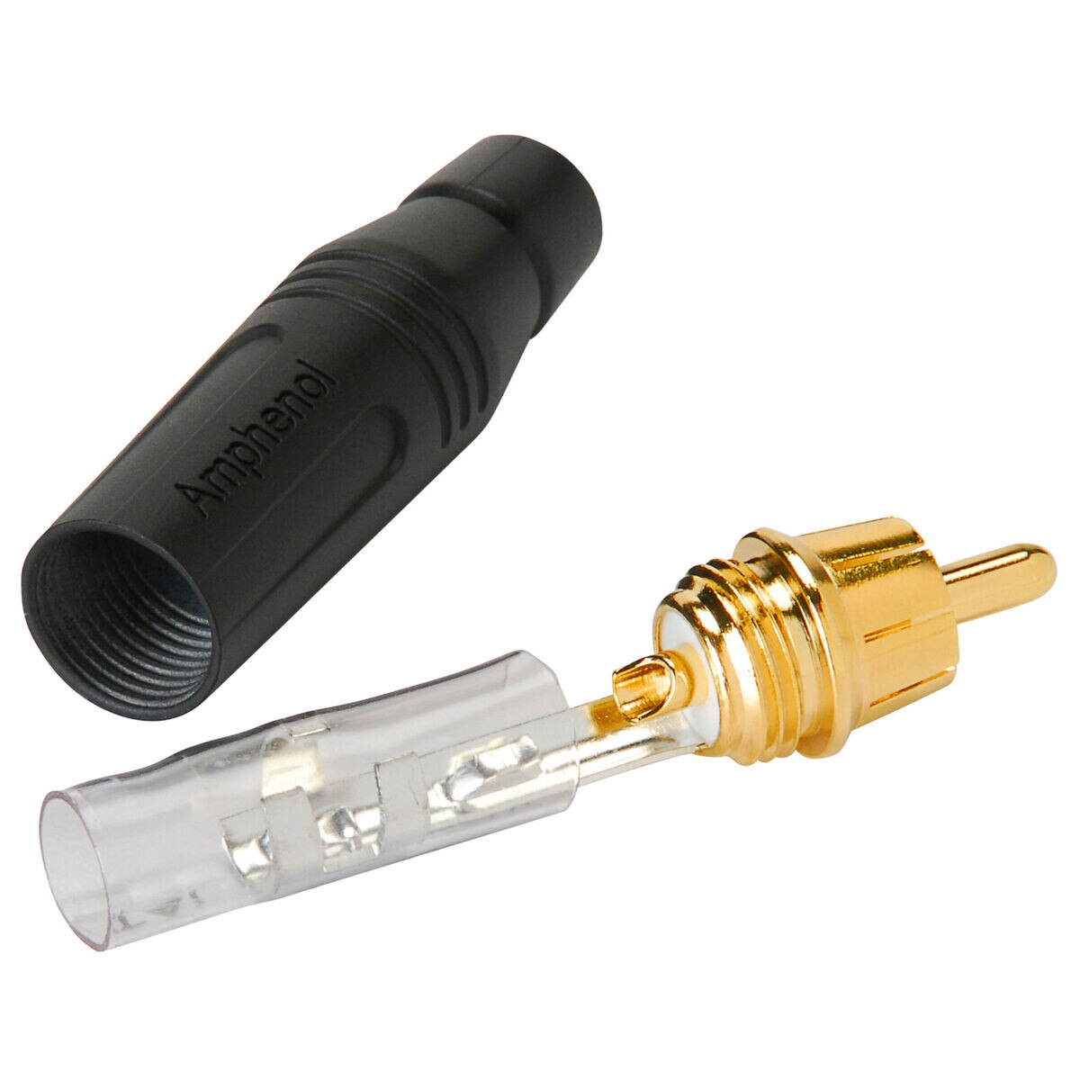 Amphenol ACPR-BLK Diecast RCA Connector Black with Gold Contacts